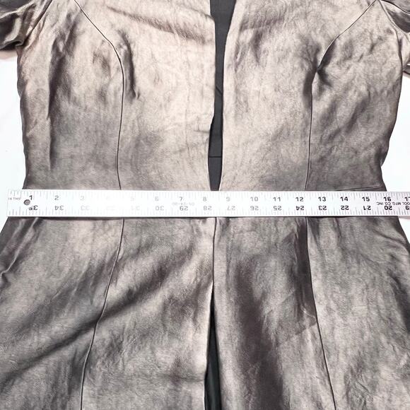 Juan Carlos Obando Hand Dyed Bronze Evening Coat Women 12 Wool Silk Trench - Picture 14 of 14